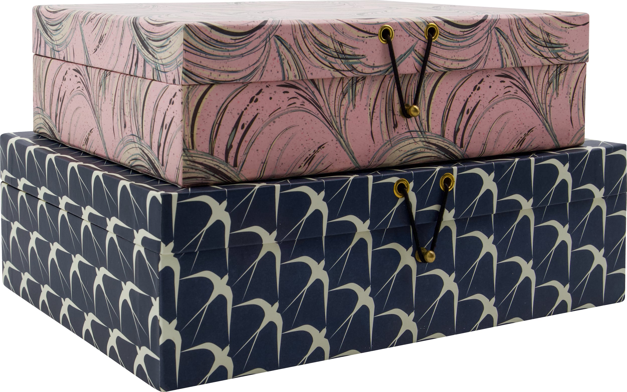 Pudełka do przechowywania HDKeep różowe i granatowe 2 szt.