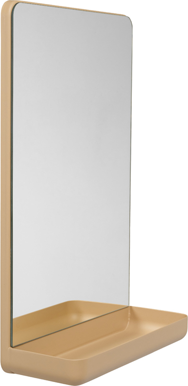Lustro ścienne Mirror & More beżowe z półką