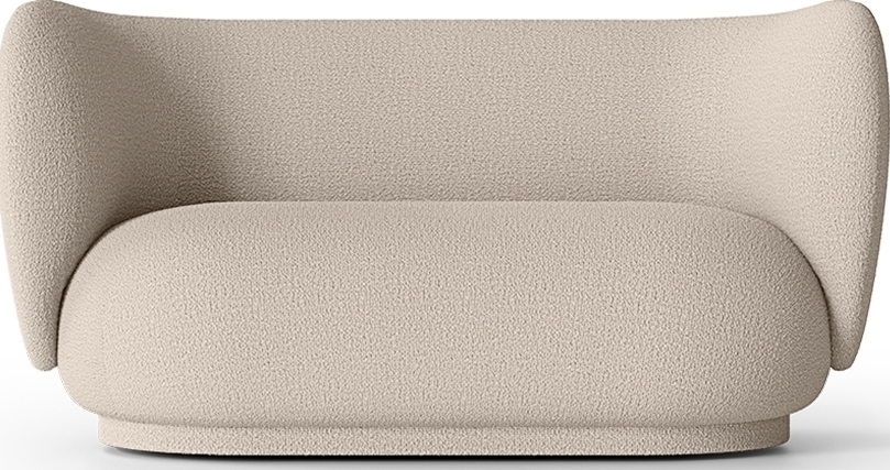 Sofa dwuosobowa Rico Wool Bouclé naturalna