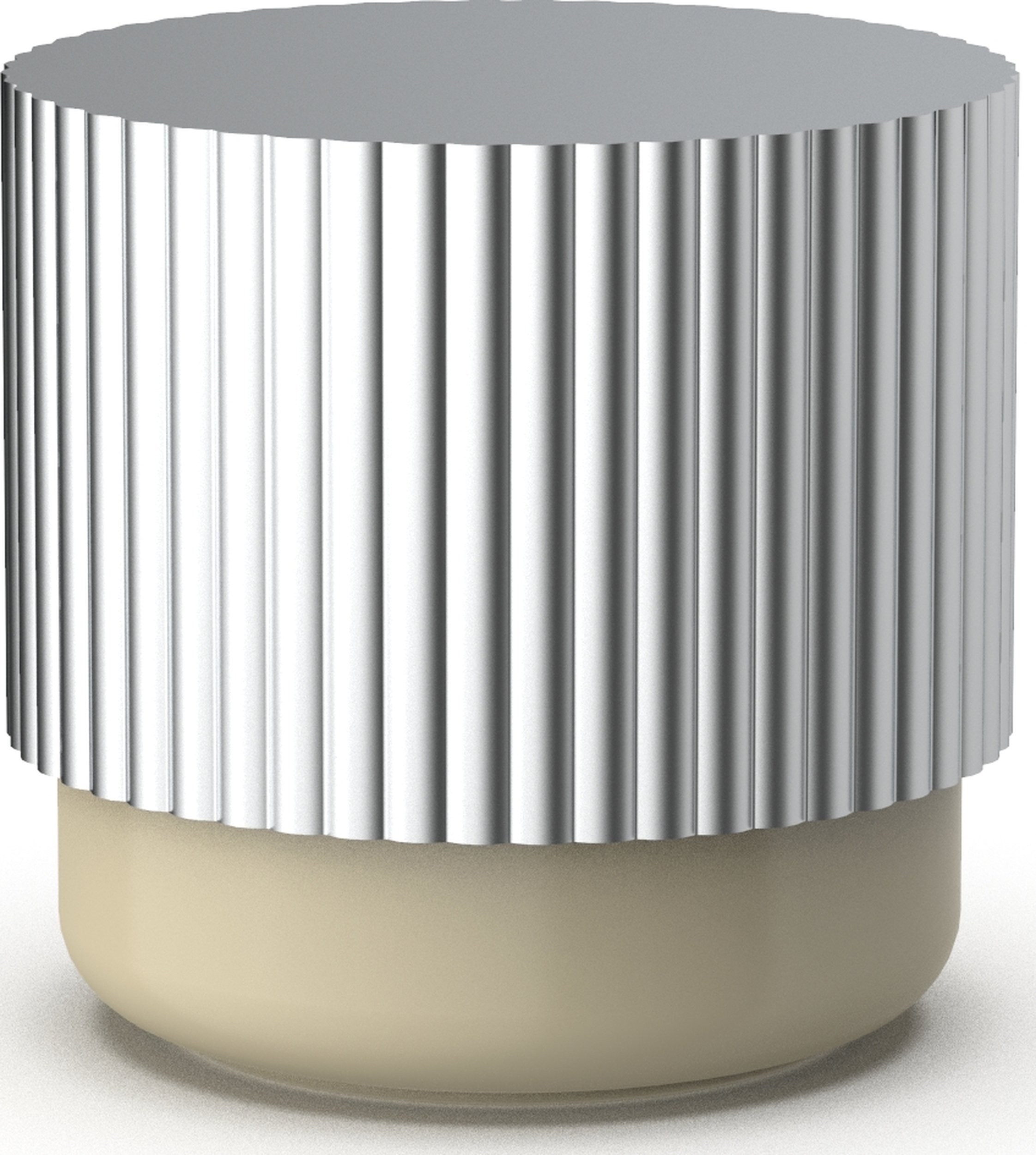 Pojemnik łazienkowy Of Line 10 cm piaskowy ze srebrną pokrywką