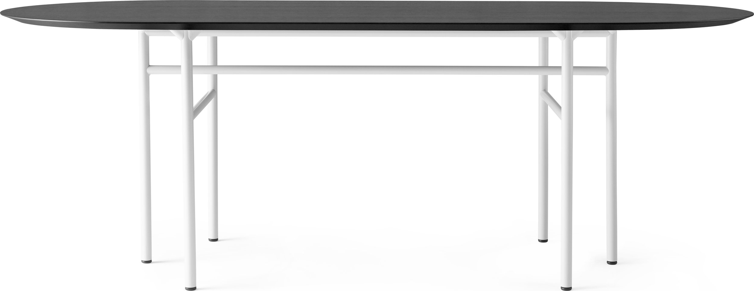 Stół Snaregade prostokątny czarny z dębowym blatem na szarych nogach