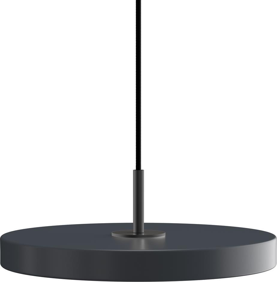Lampa wisząca Asteria Mini antracytowa z czarnym mocowaniem