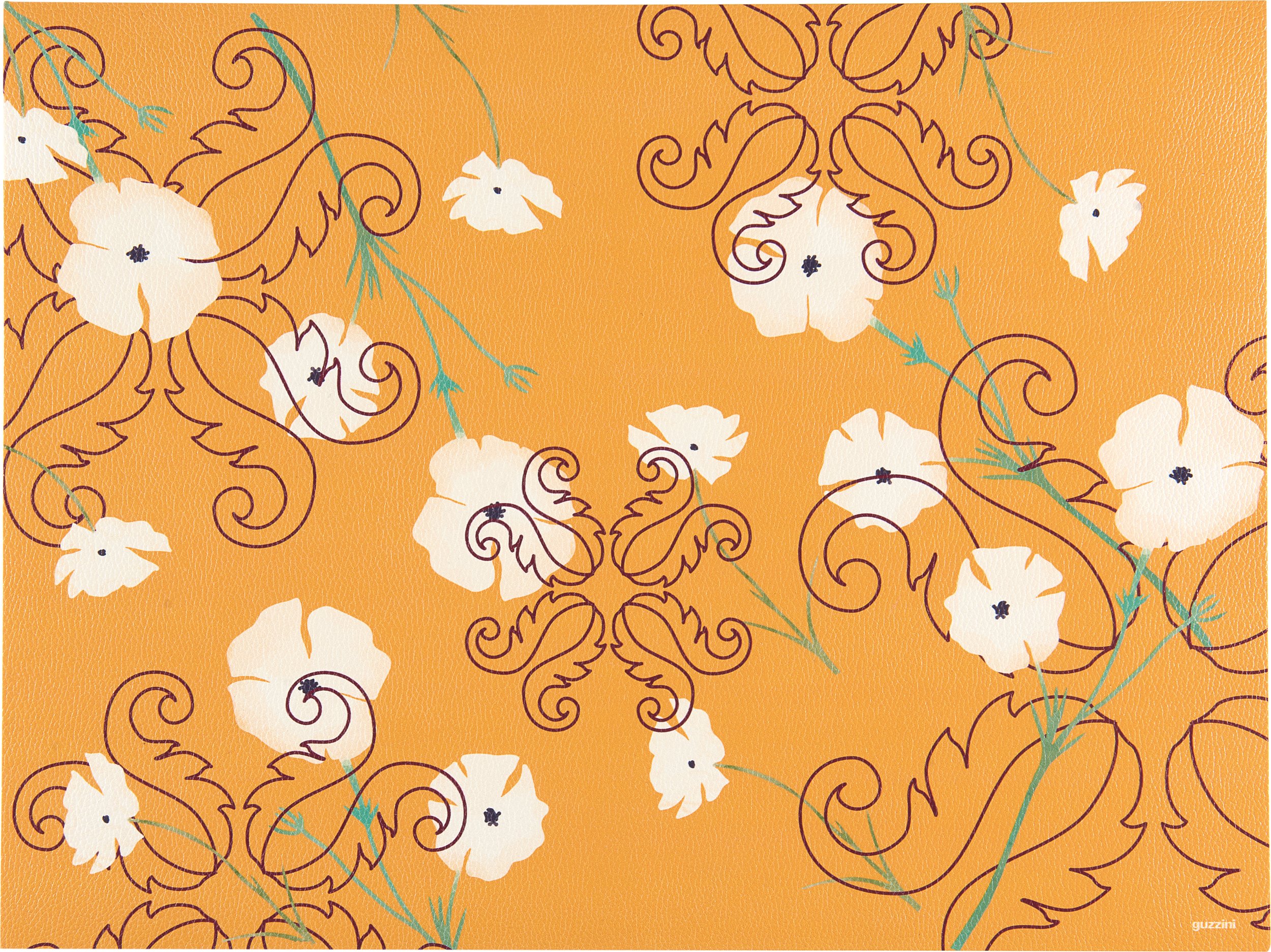 Podkładka pod talerz Fusion w kwiaty 33 x 44 cm bursztynowa