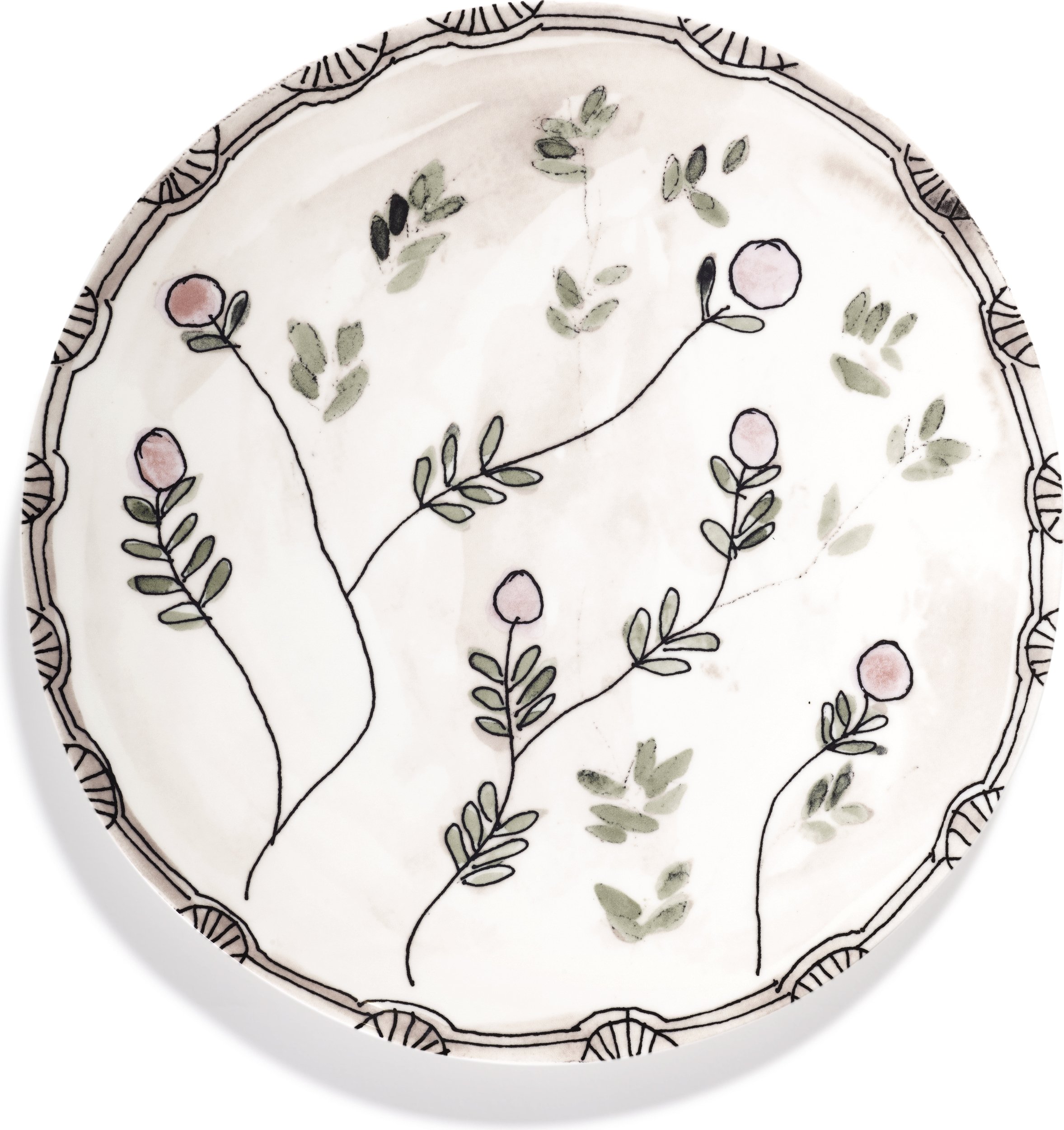 Talerz do serwowania Midnight Flowers Mirtillo Nude 35 cm