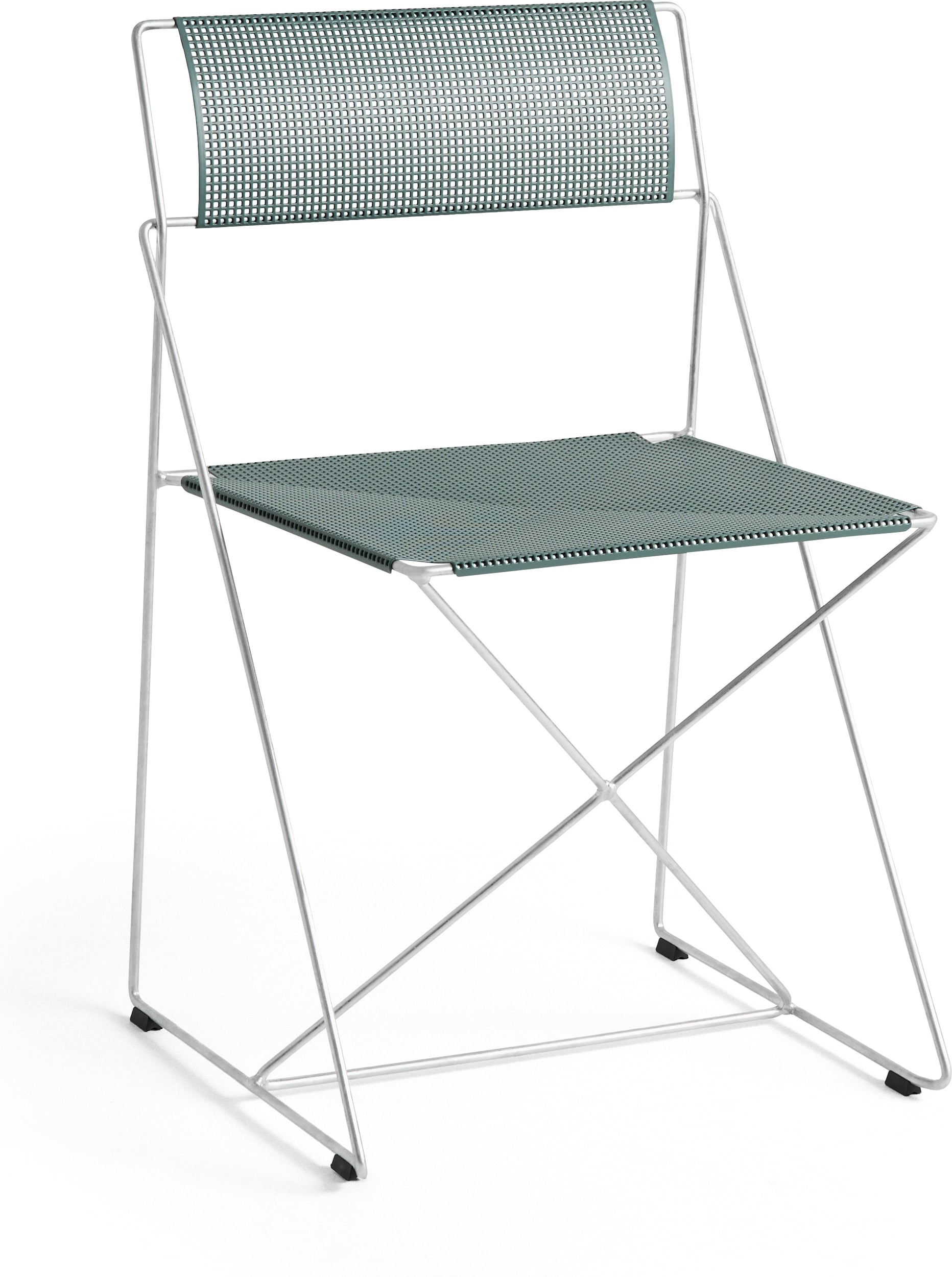 Krzesło składane X-Line Hot Galvanised Base turkusowe