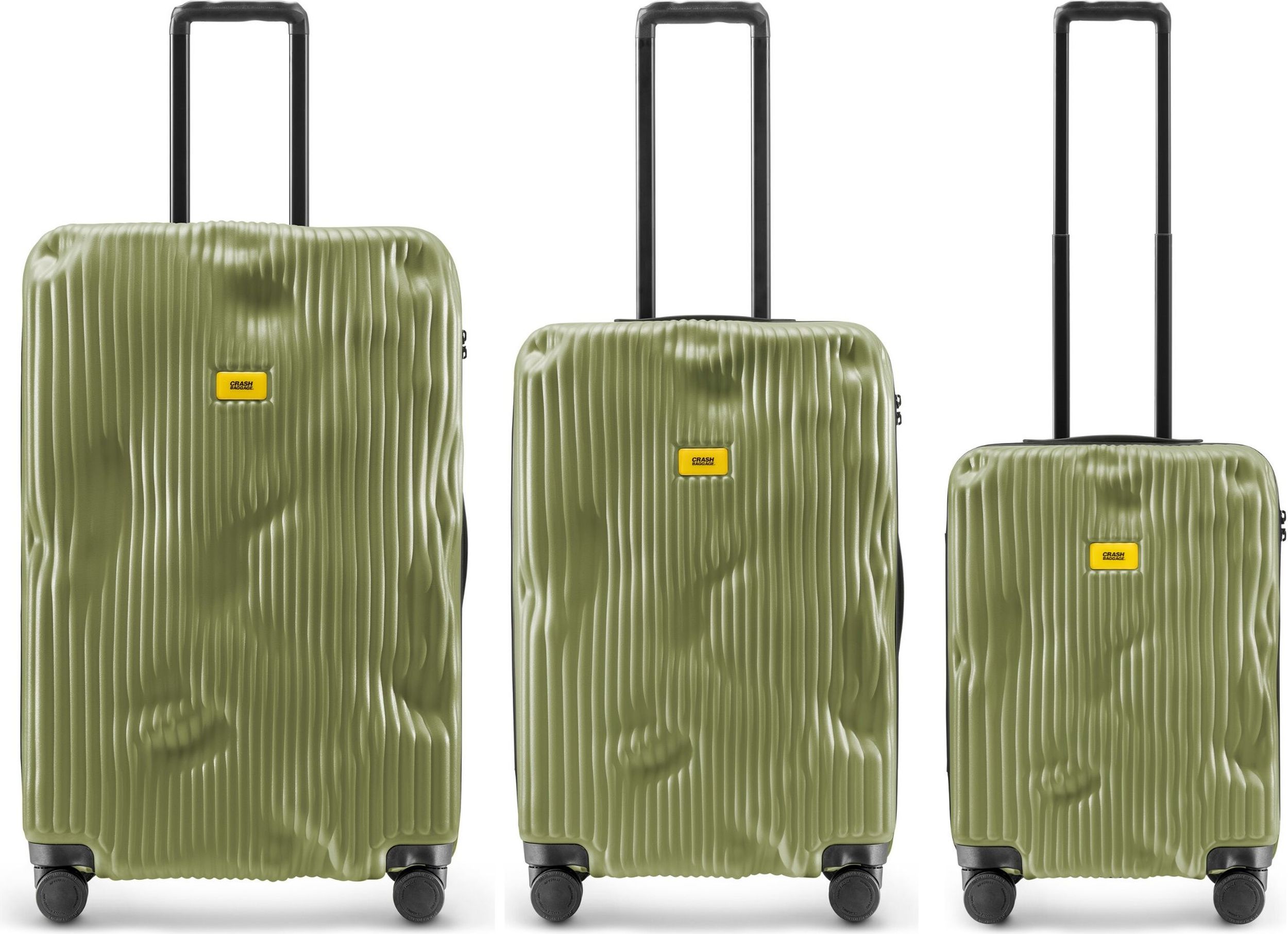 Walizki Stripe w zestawie 3 el. Olive