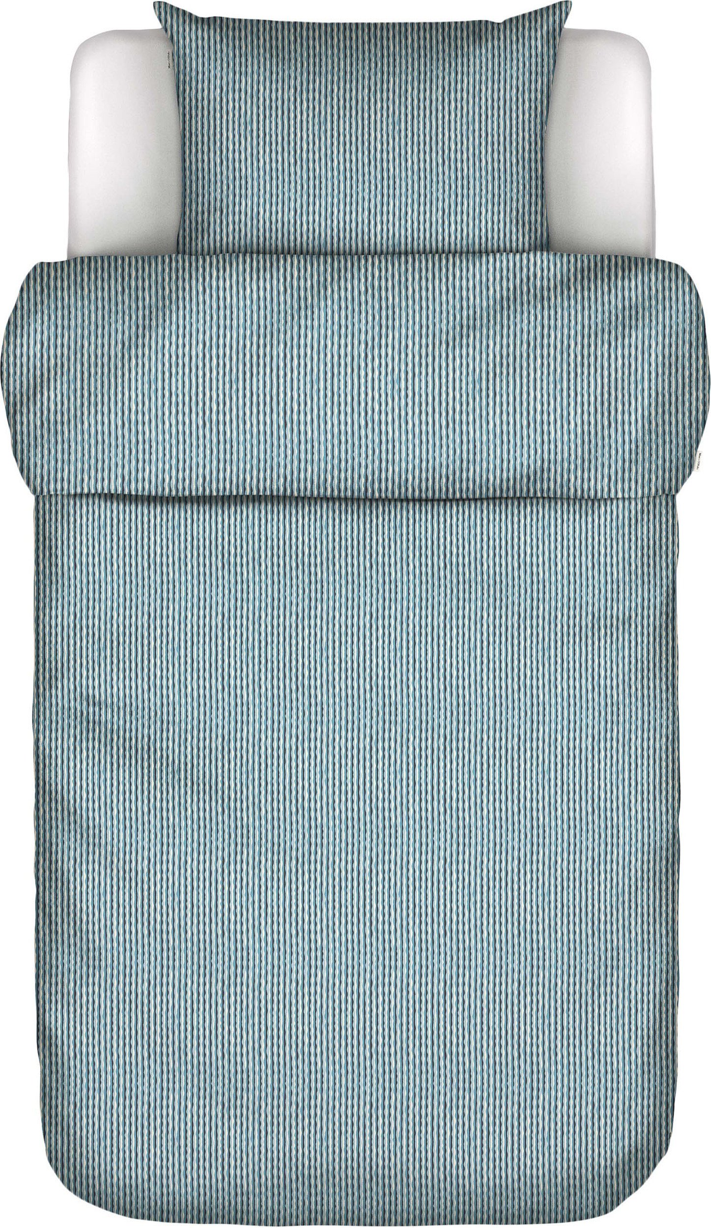 Pościel Janne 155 x 220 cm niebieska z poszewką na poduszkę 80 x 80 cm zapięcie suwak