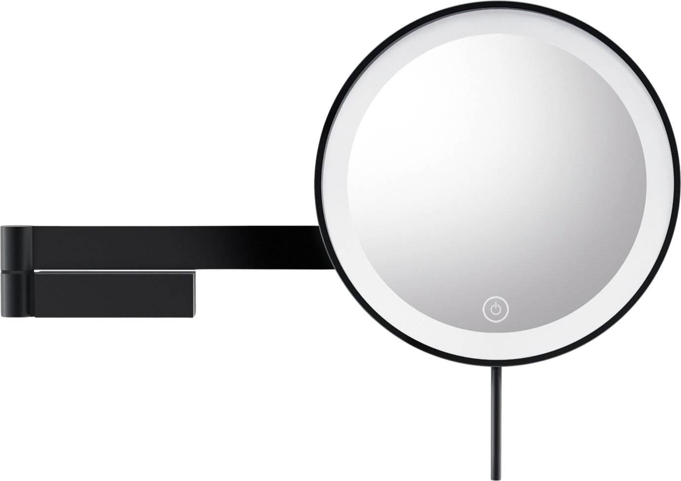 Lusterko kosmetyczne powiększające x5 Linea czarne z podświetleniem LED ścienne