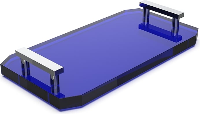 Taca łazienkowa Kristall ciemnoniebieska z chromowanymi uchwytami