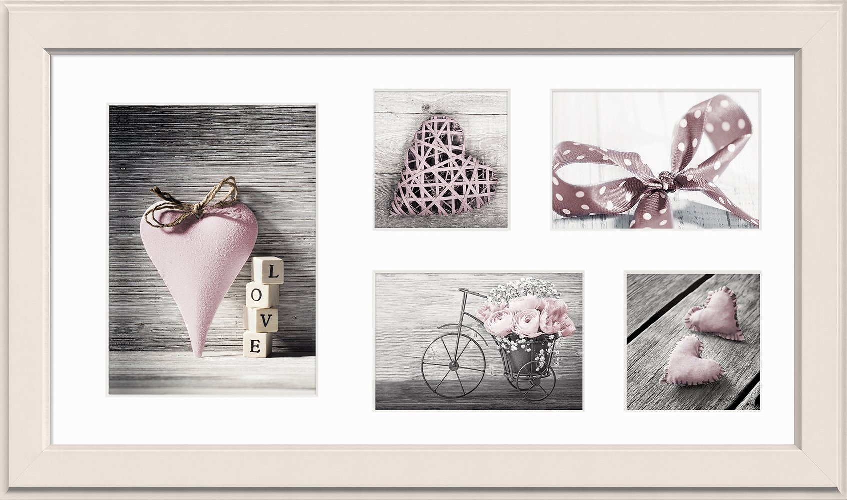 Ramka na 5 zdjęć Malmo 27 x 51 cm bladoróżowa