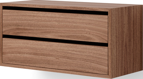 Szafka wisząca z 2 szufladami New Works 38 cm drewno orzechowe