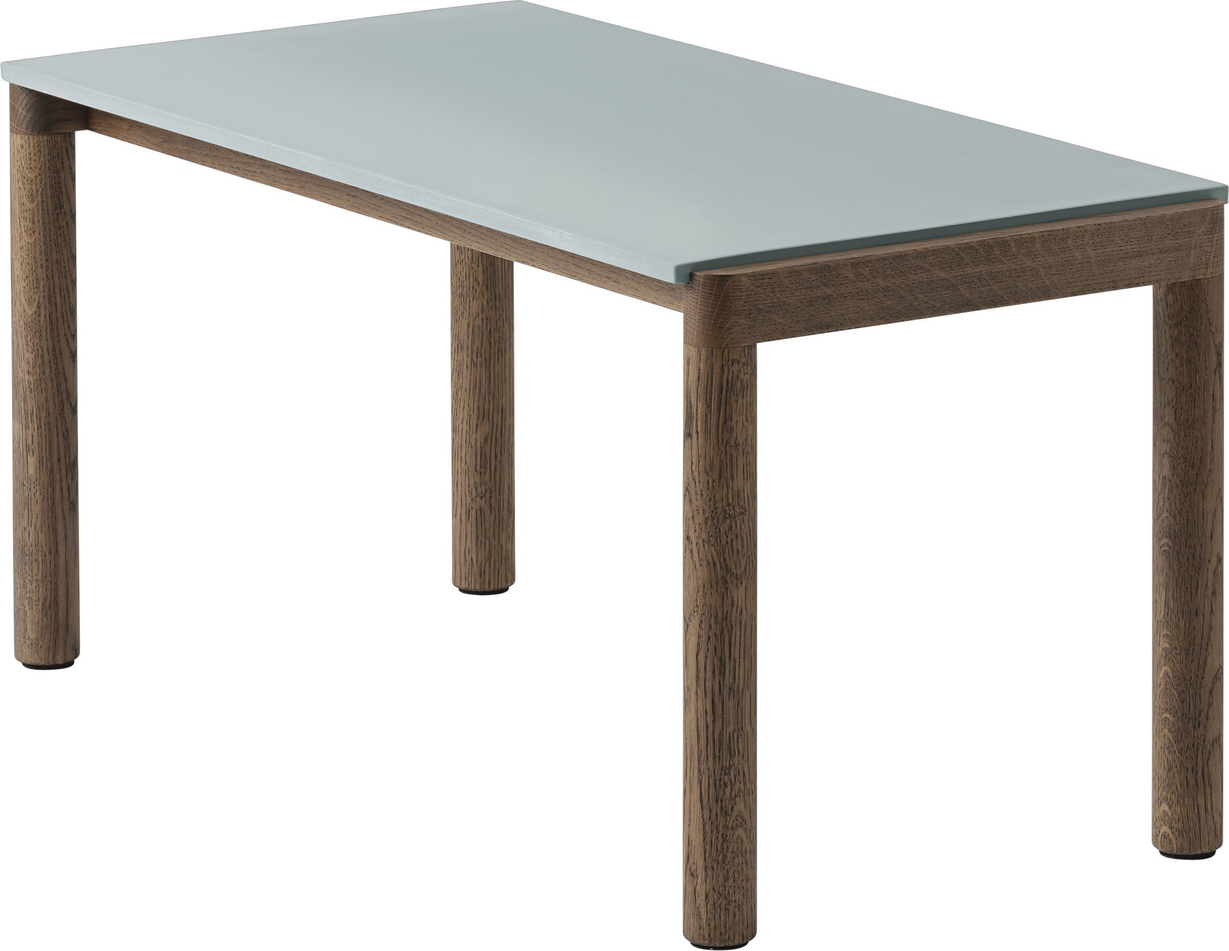 Stolik kawowy Couple gładki 40 x 84 x 40 cm zgaszony błękit na ciemnych dębowych nogach