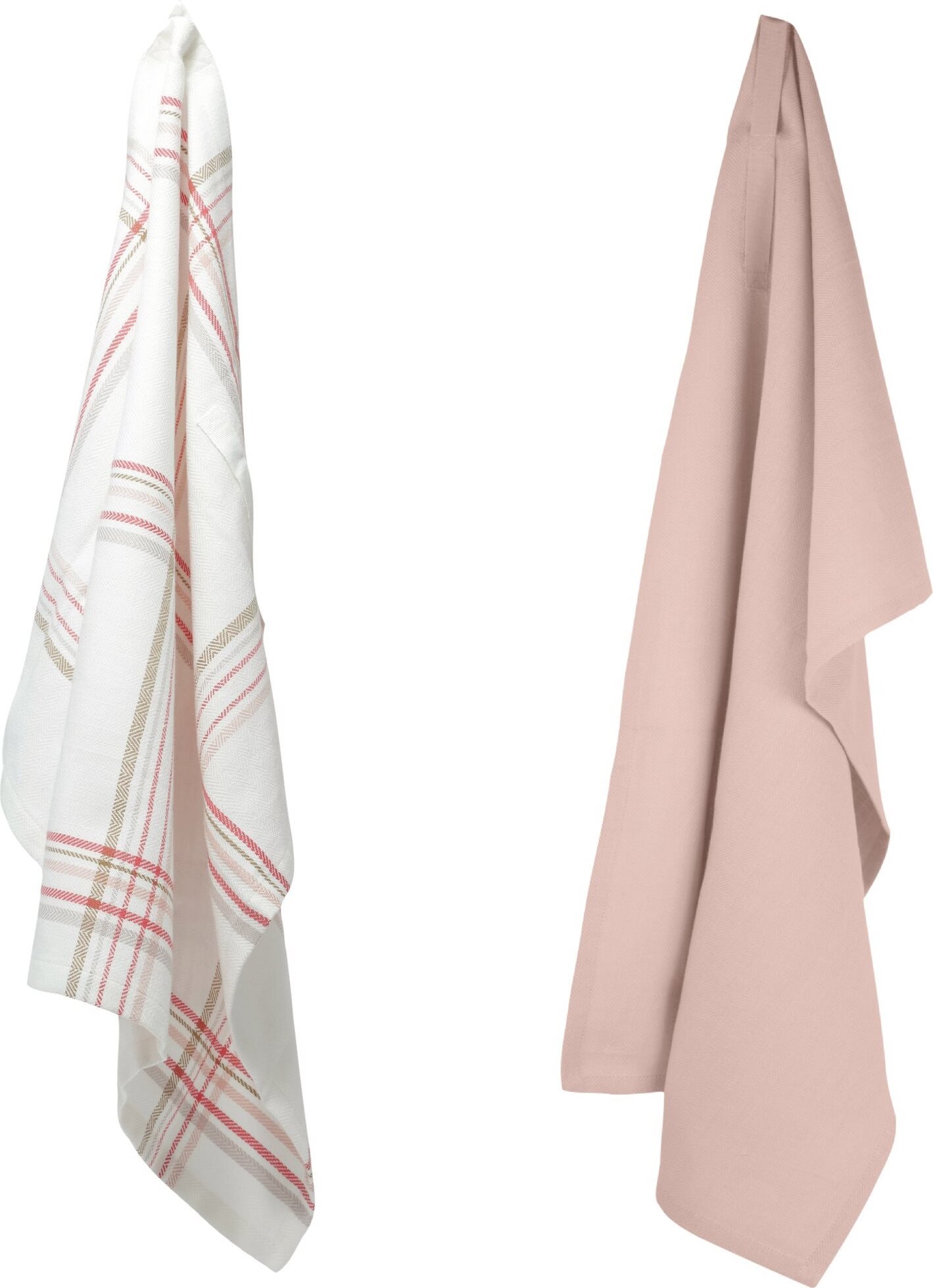 Ścierki kuchenne The Organic Company 53 x 86 cm biało-różowe 2 szt.