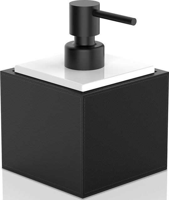 Dozownik do mydła Brownie czarno-biały z pompką czarną