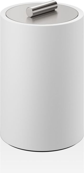 Pojemnik łazienkowy Stone L stal matowa-biały z pokrywką