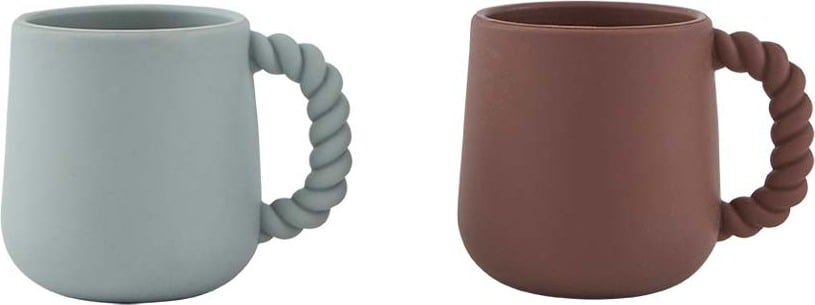 Kubki dziecięce Mellow niebieski i brązowy 2 szt.