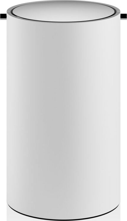 Kosz łazienkowy na śmieci Stone biały mat z pokrywą ze stali polerowanej