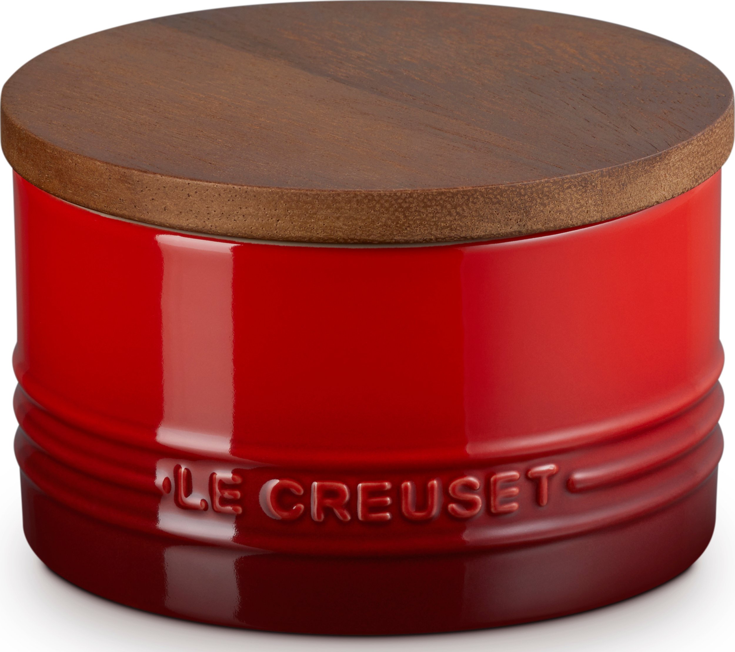 Pojemnik kuchenny z drewnianą pokrywką Le Creuset 470 ml wiśniowy