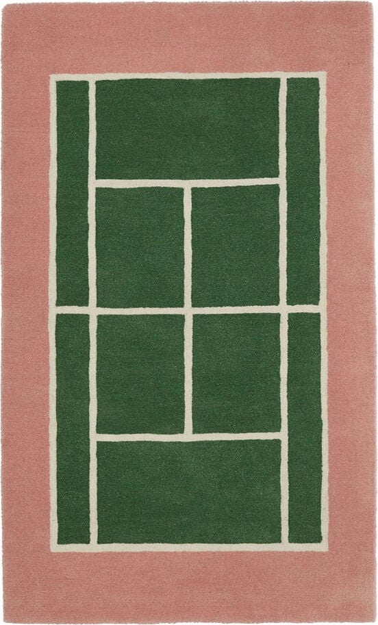 Dywan Tennis różowo-zielony
