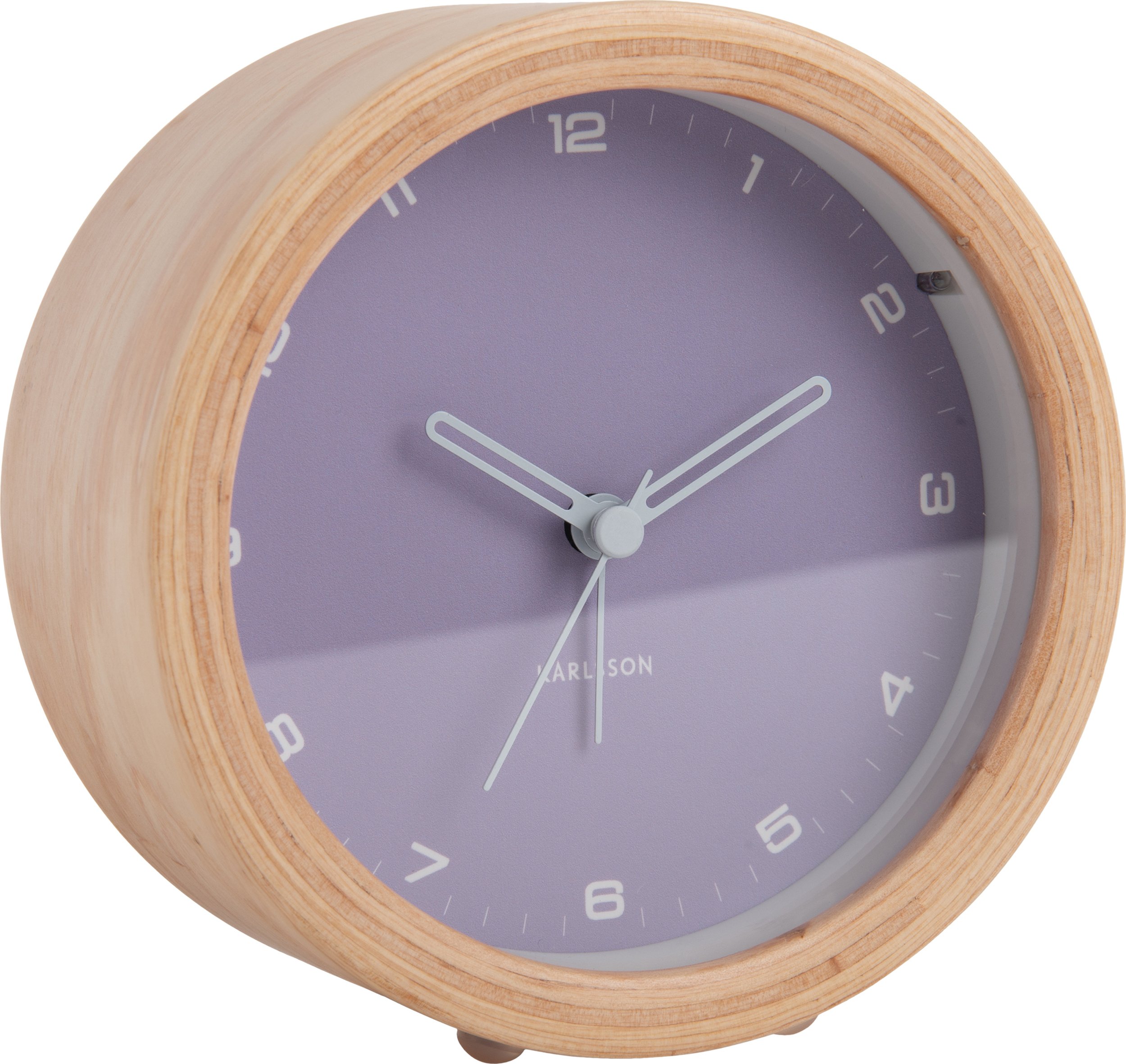 Budzik Gentle jasnofioletowy drewniany