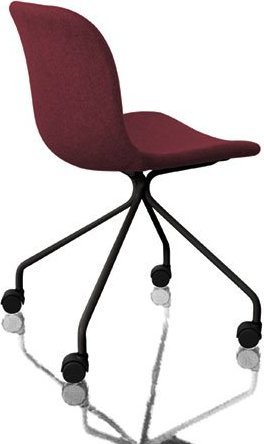 Krzesło Troy 4 star na kółkach tapicerowane czarna rama fioletowe