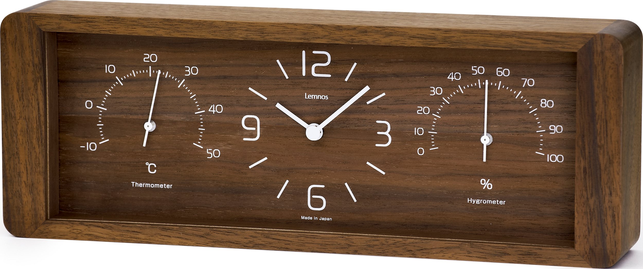 Zegar z termometrem i higrometrem Yokan orzech