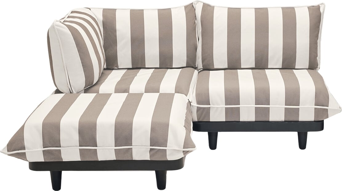 Narożnik lewostronny Paletti brązowo-kremowy 3 el.