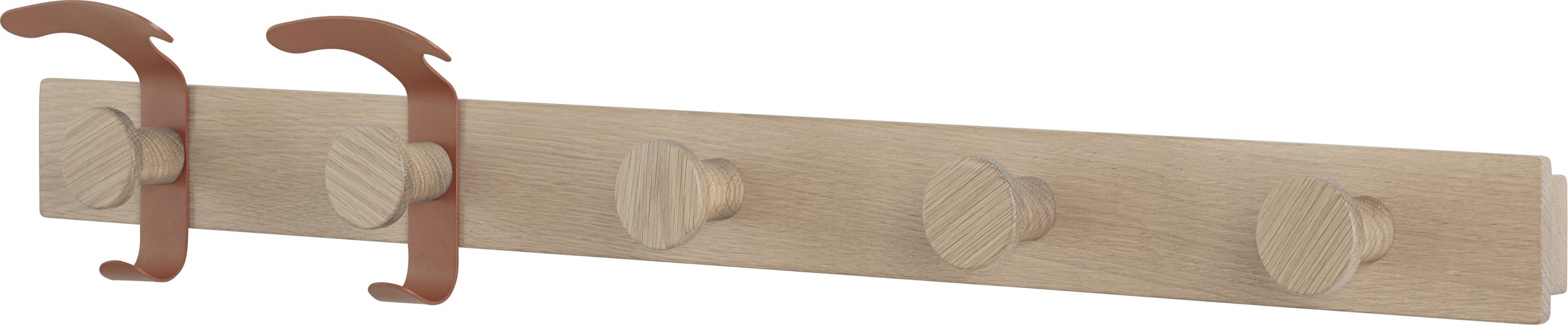 Wieszak listwa Avail jasny dąb z brązowymi haczykami