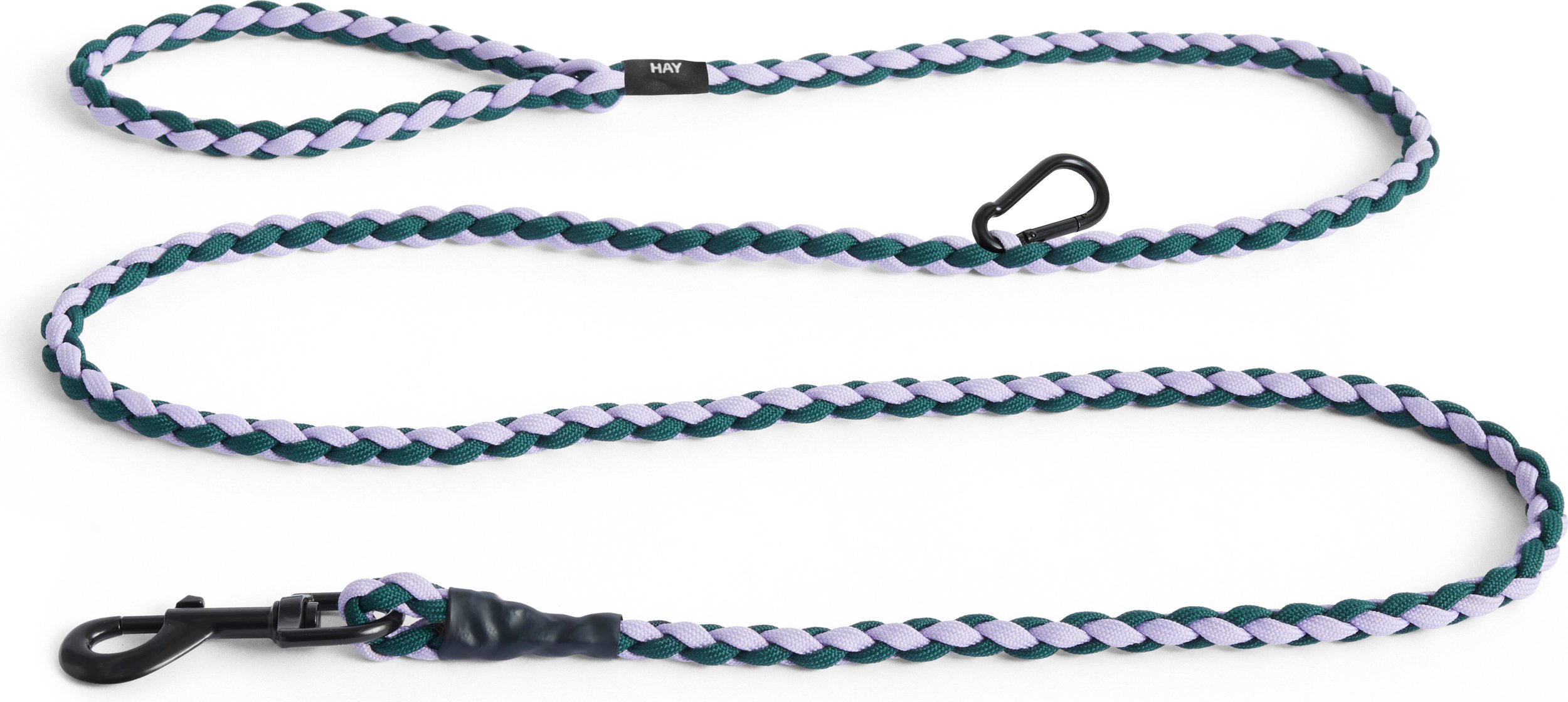 Smycz dla psa Hay Braided zielono-lawendowa z karabińczykiem
