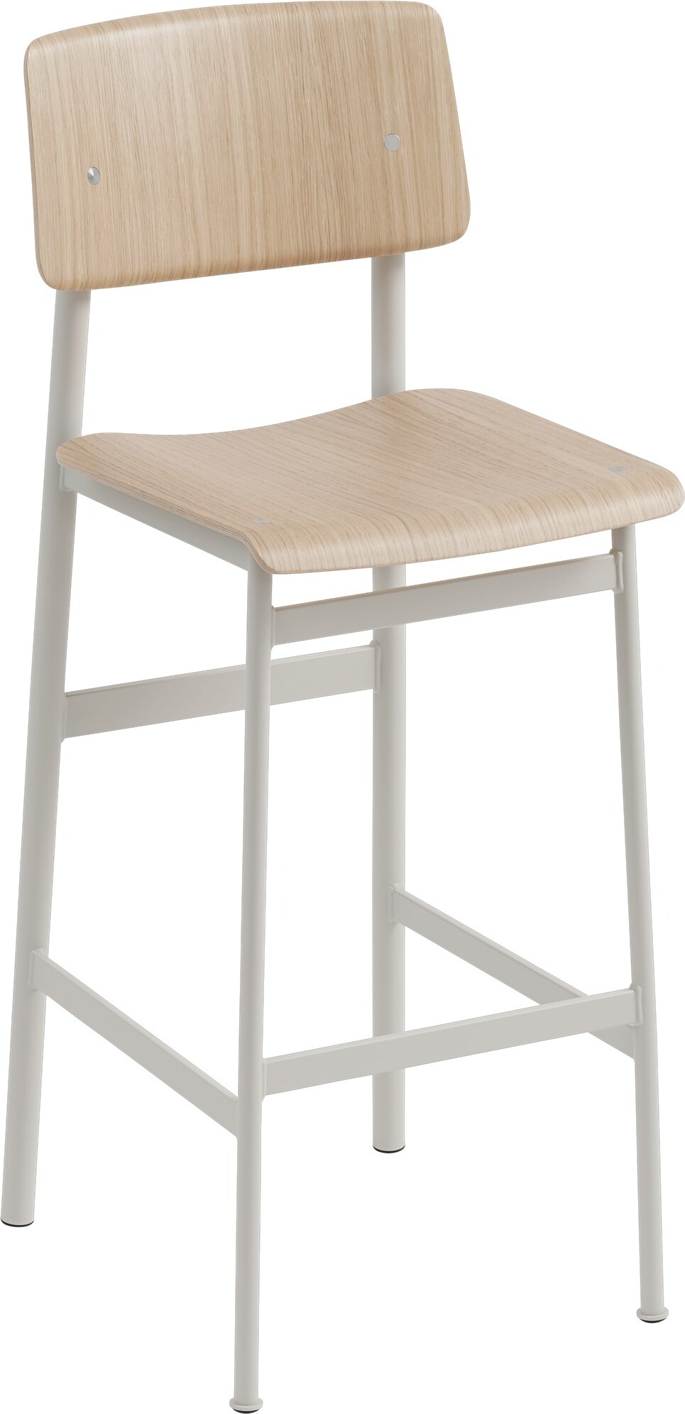 Stołek barowy Loft 75 cm jasny dąb nogi szare