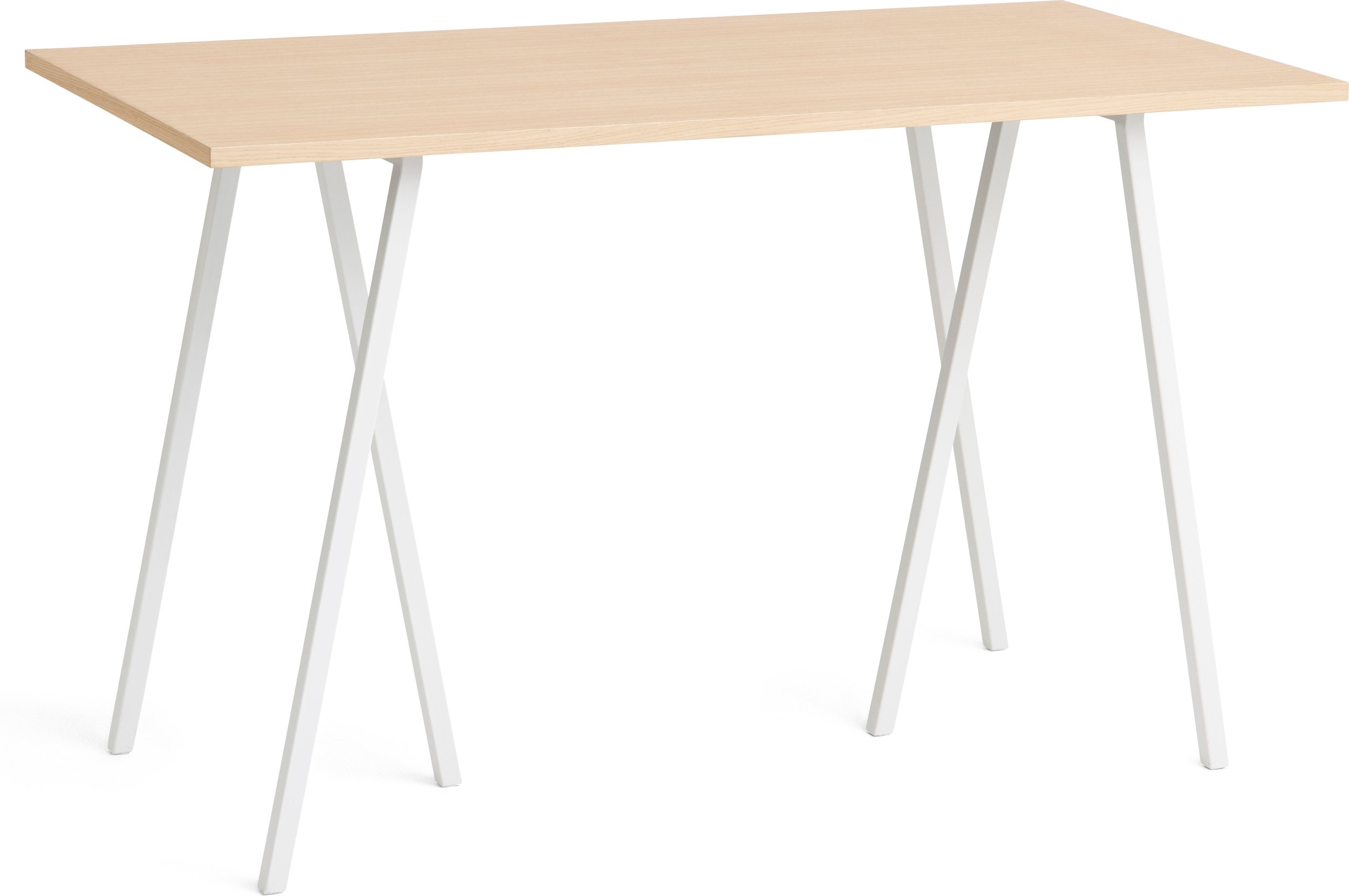 Stół Loop Stand wysoki 160 cm wzmocniony blat dąb lakierowany nogi białe