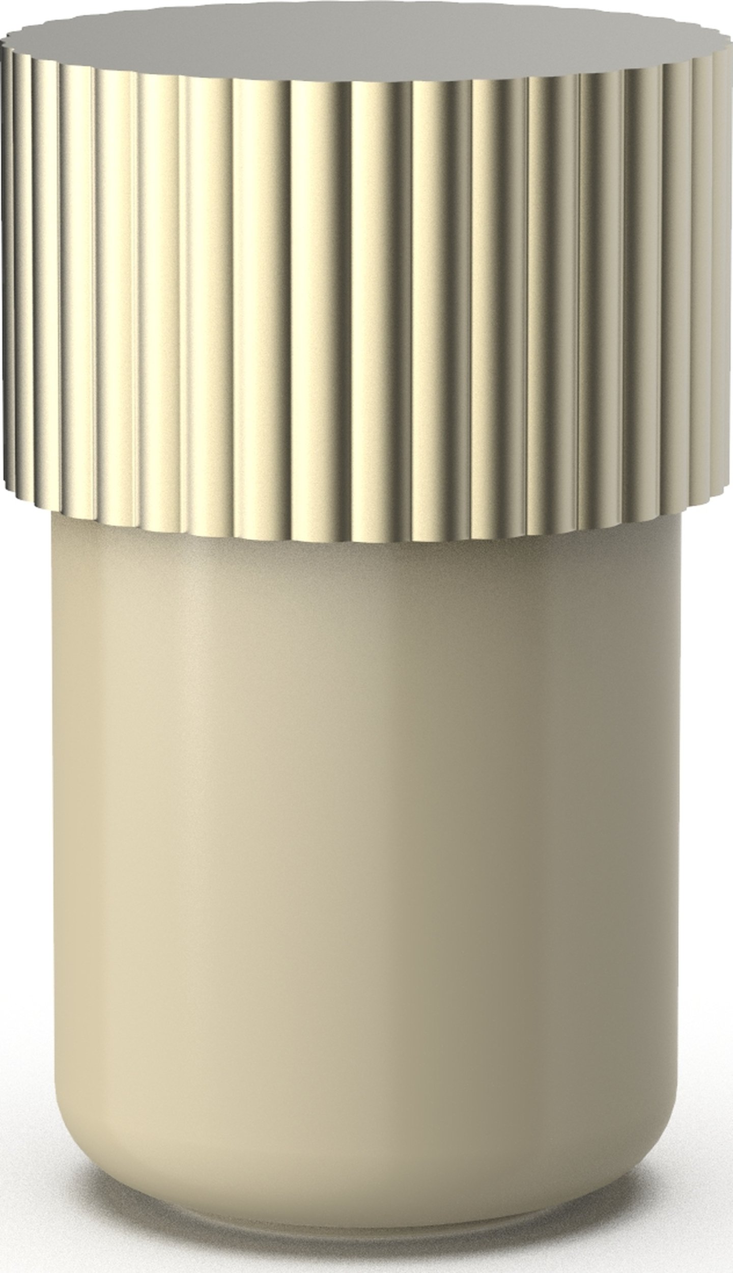 Pojemnik łazienkowy Of Line 7,6 cm piaskowy ze złotą pokrywką