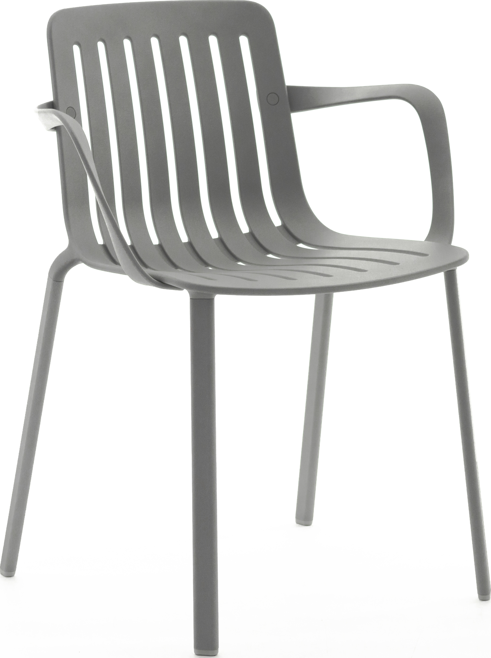 Krzesło Plato szare metalizowane z podłokietnikami