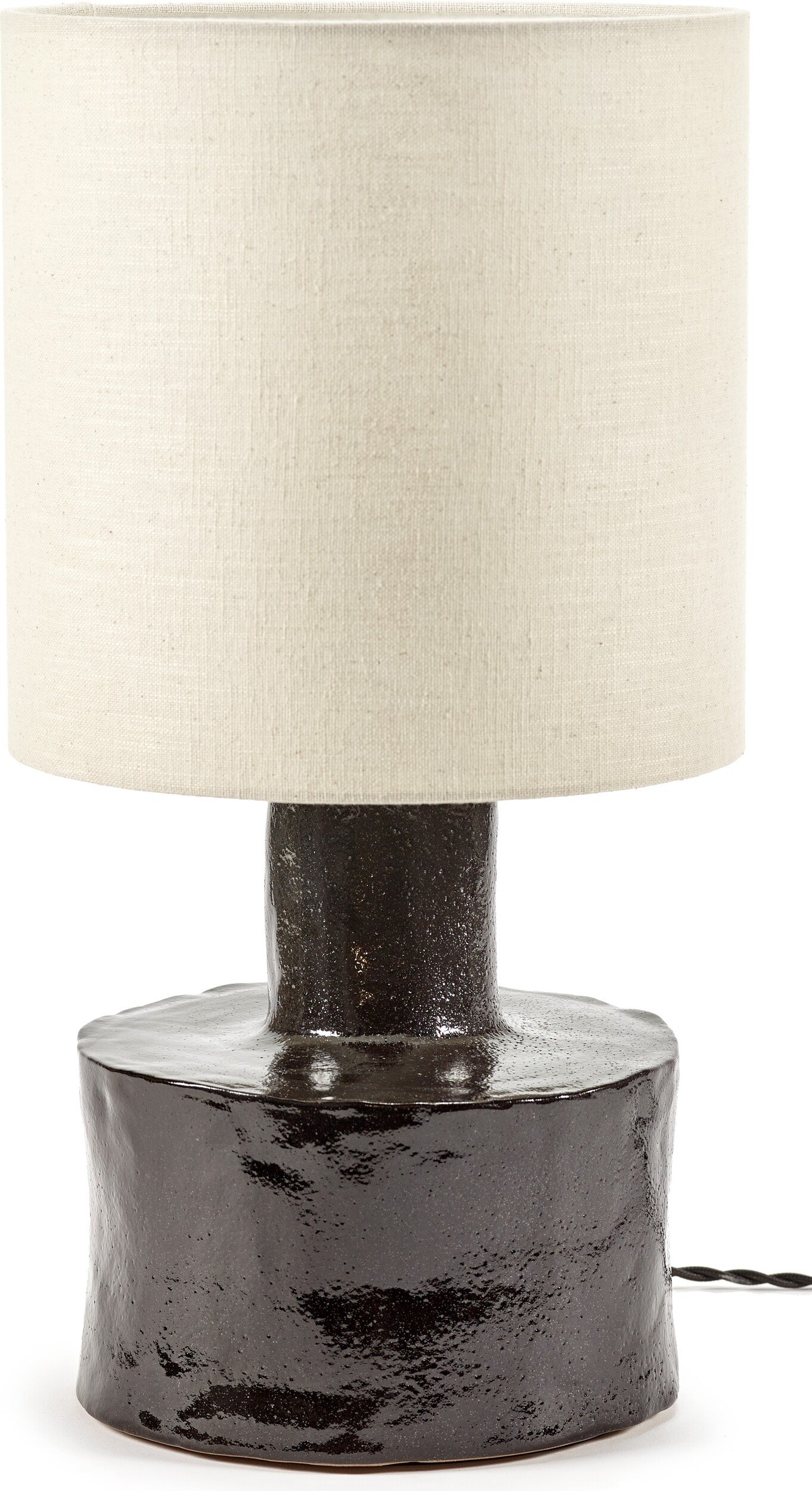 Lampa stołowa Catherine 47 cm czarno-beżowa