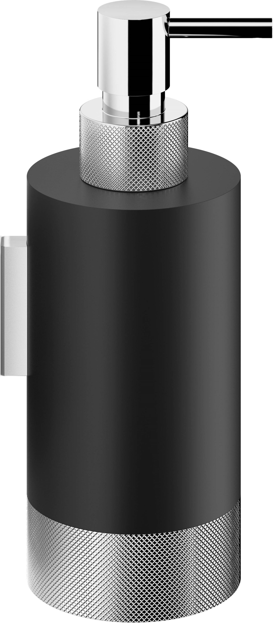 Dozownik do mydła Club czarny mat-chrom ścienny