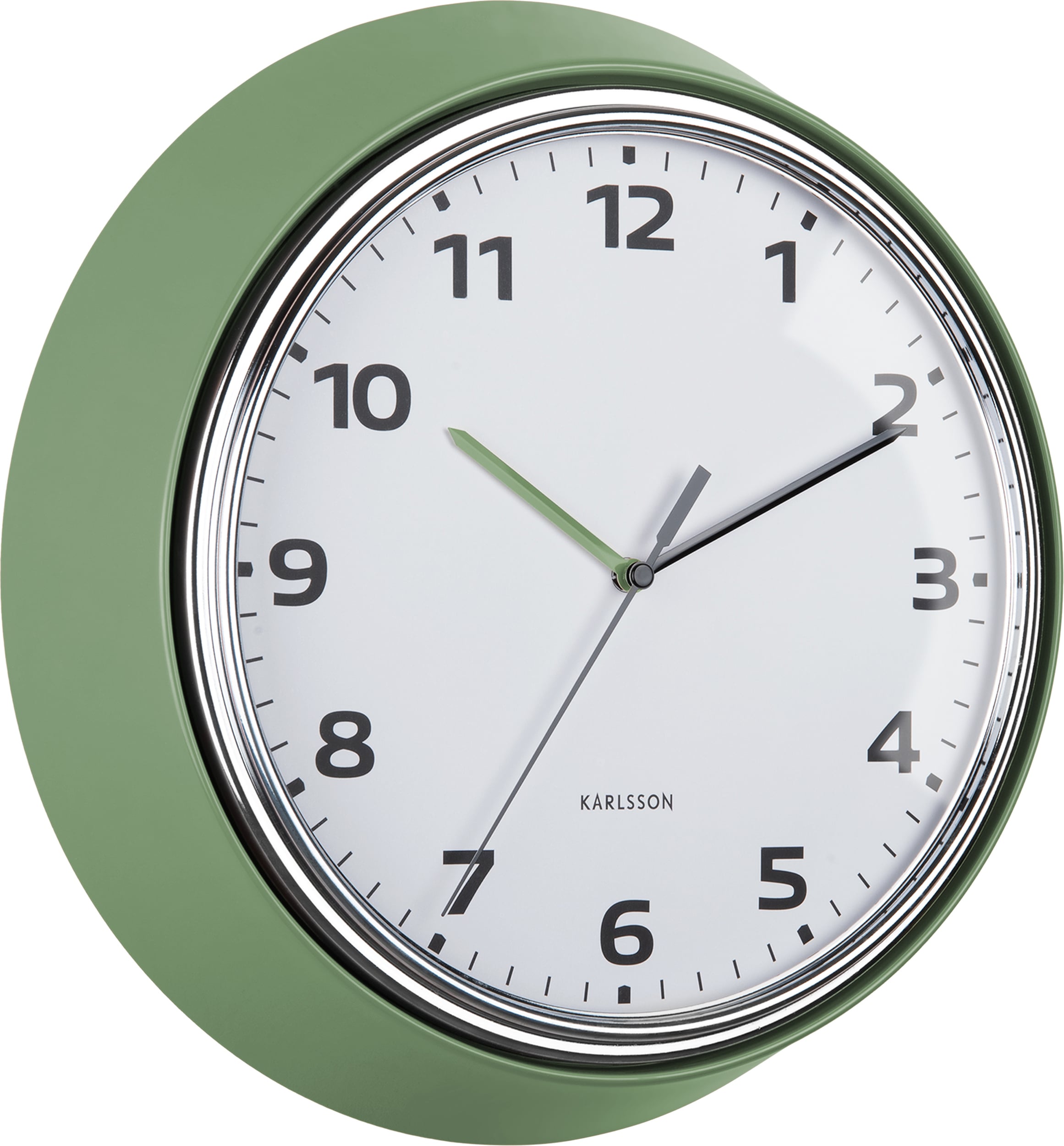 Zegar ścienny Modern Retro leśna zieleń