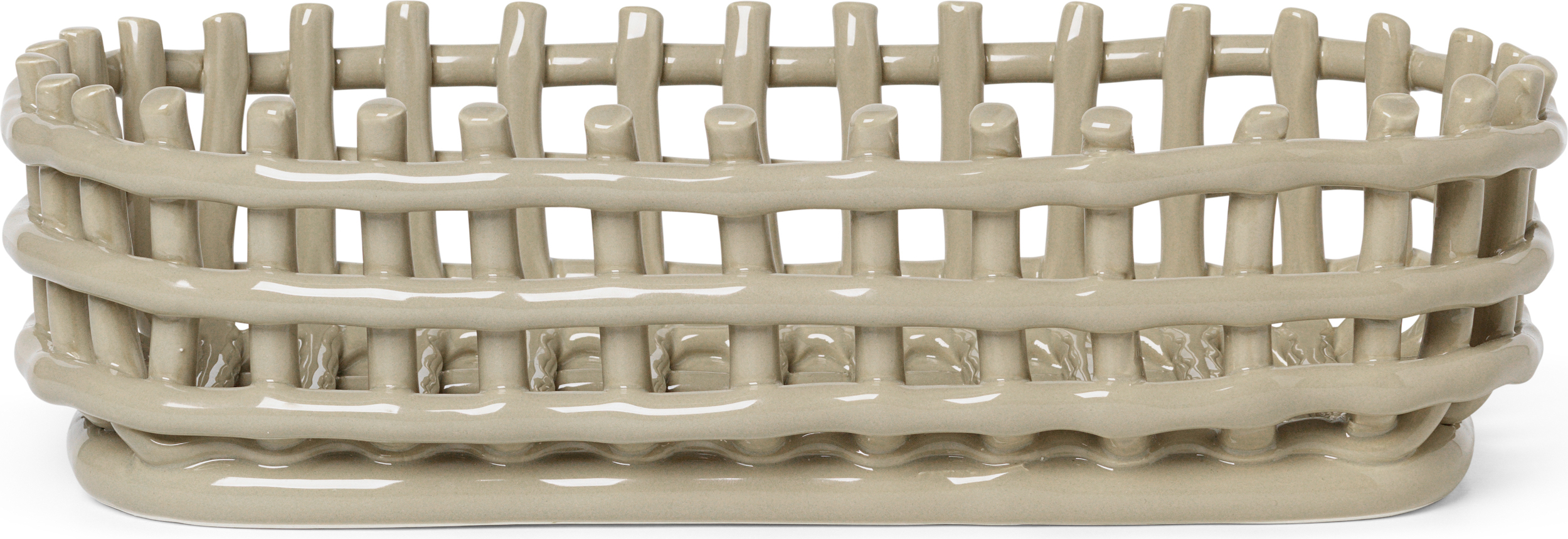 Kosz do przechowywania Ceramic owalny 15 x 30 cm w kolorze kaszmiru