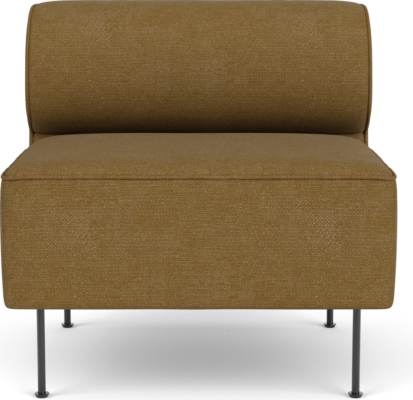 Element środkowy sofy modułowej Eave Bouclé 80 cm brązowy na czarnych stalowych nogach