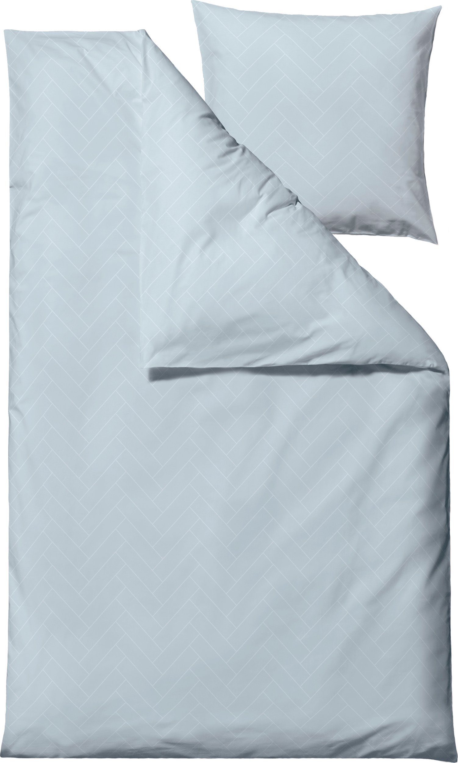 Pościel Tiles 140 x 220 cm jasnoniebieska z poszewką na poduszkę 60 x 63 cm