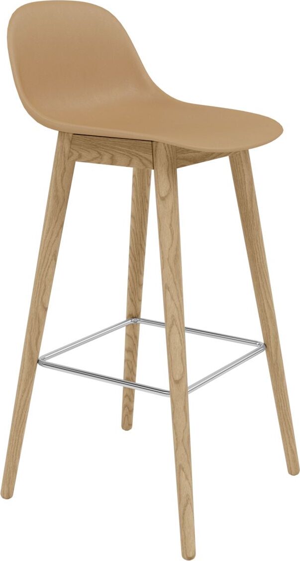 Stołek barowy Fiber 75 cm ochra z oparciem