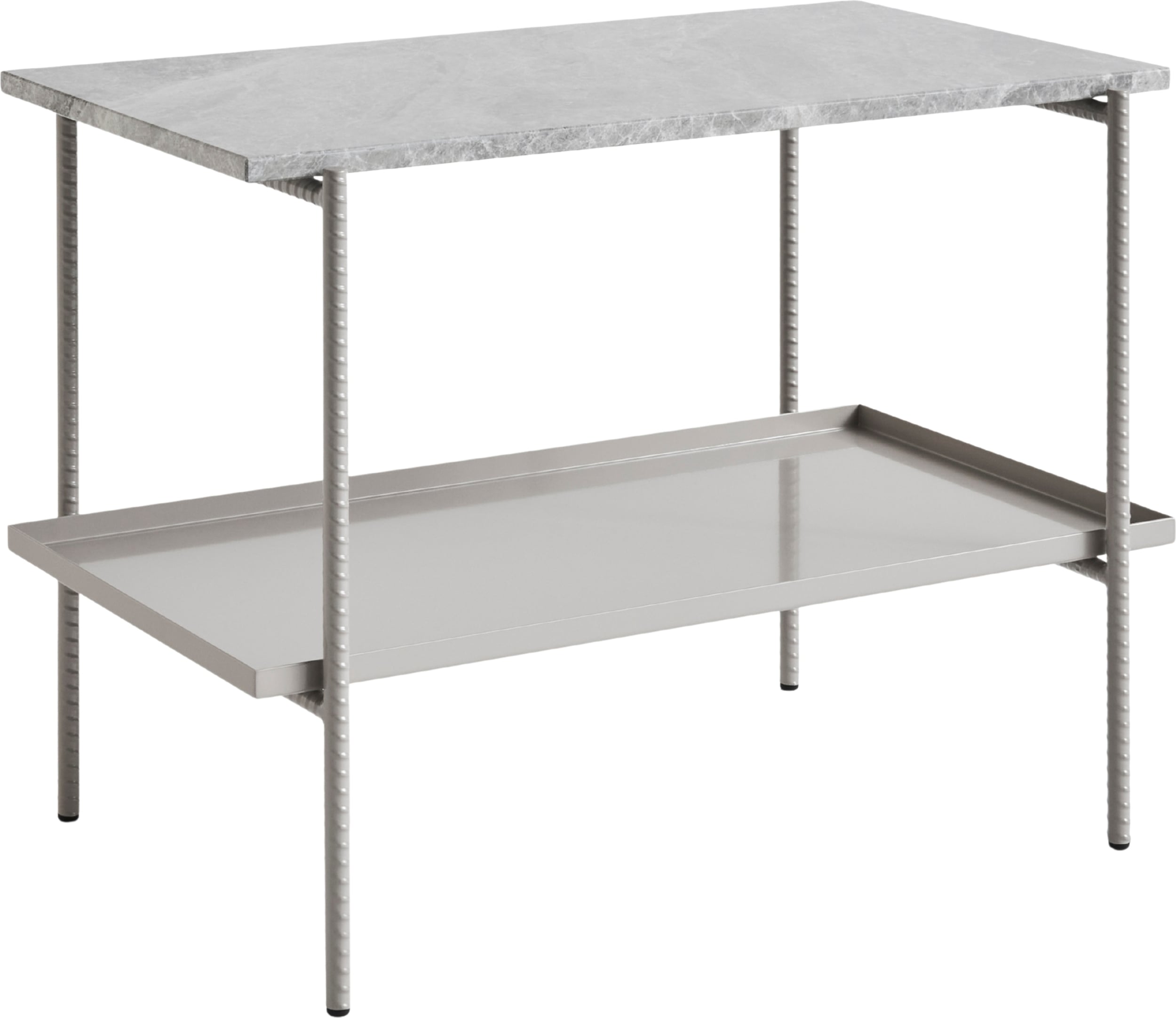 Stolik boczny dwupoziomowy Rebar 75 x 44 x 55 cm szary marmur