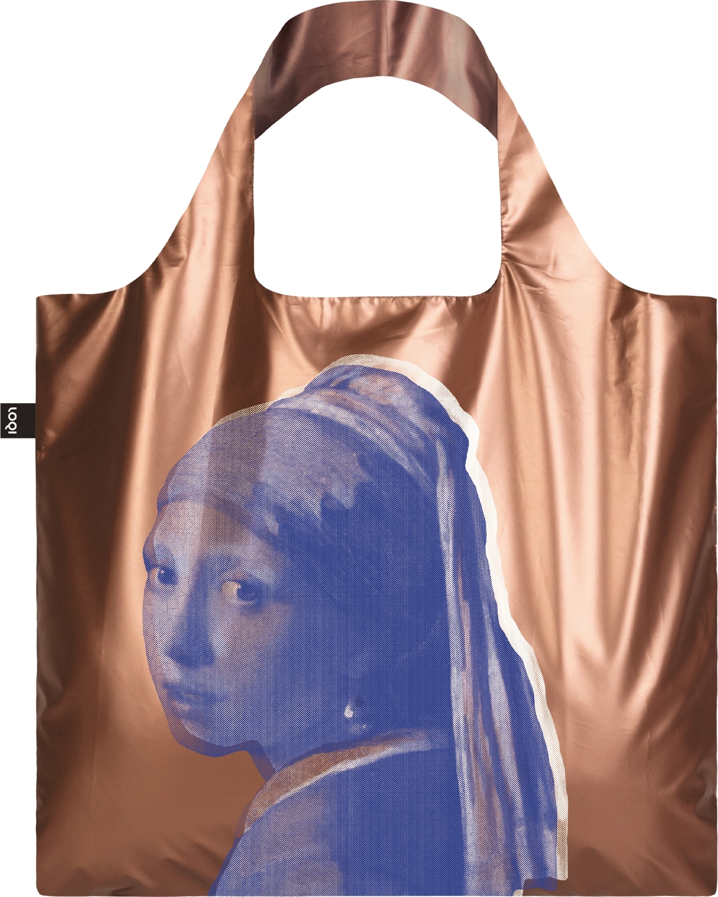 Torba LOQI Museum Metallic Johannes Vermeer Dziewczyna z perłą różowe złoto