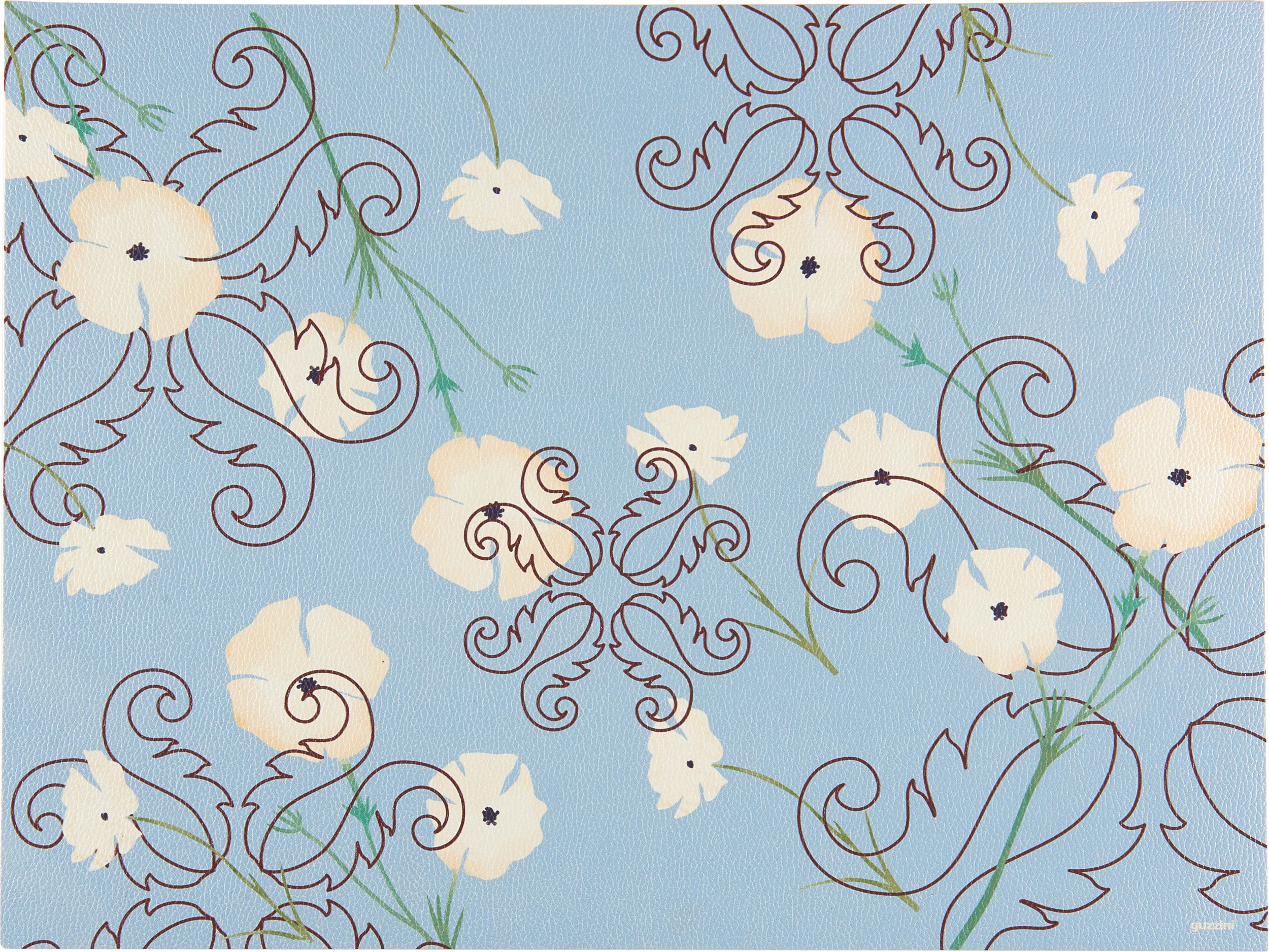 Podkładka pod talerz Fusion w kwiaty 33 x 44 cm błękitna