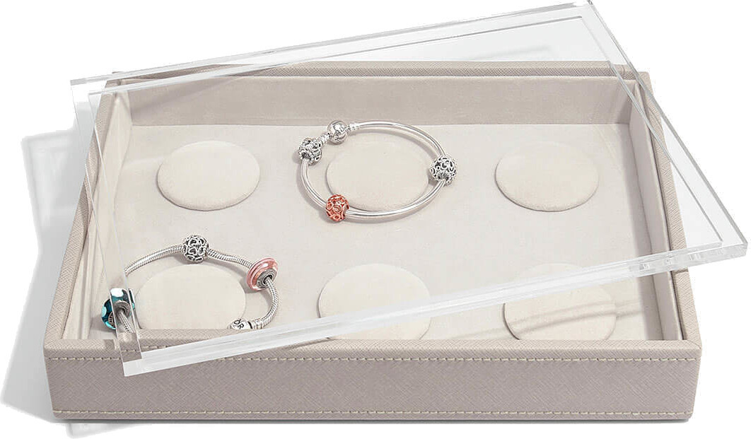 Szkatułka na bransoletki charms Stackers classic taupe z pokrywką