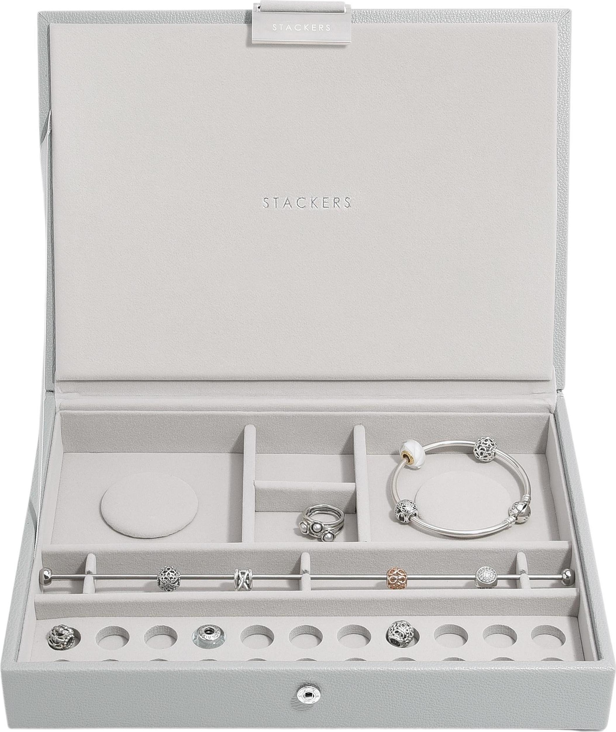 Pudełko na charmsy Stackers classic kamienna szarość z pokrywką