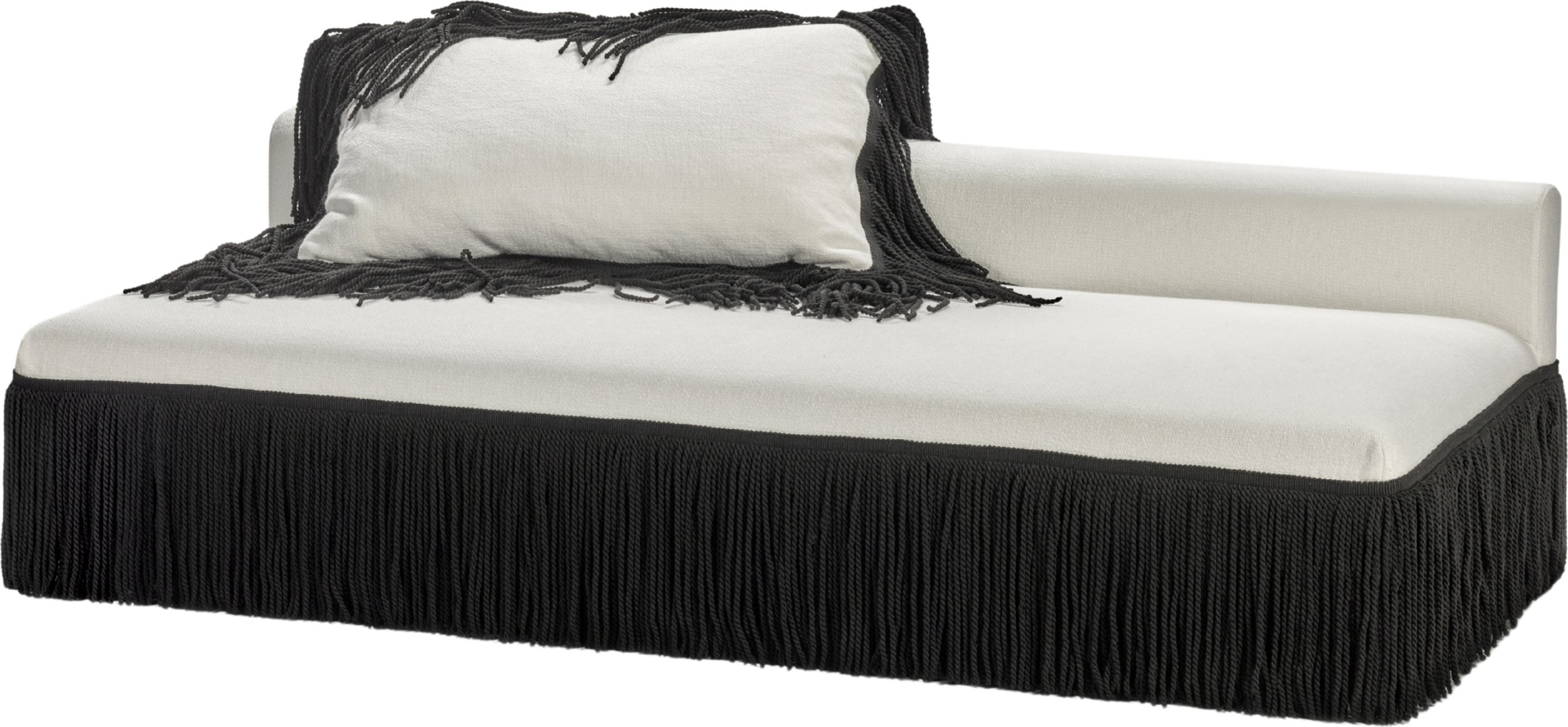 Sofa z poduszką dekoracyjną Frou 205 cm biała 2 el.