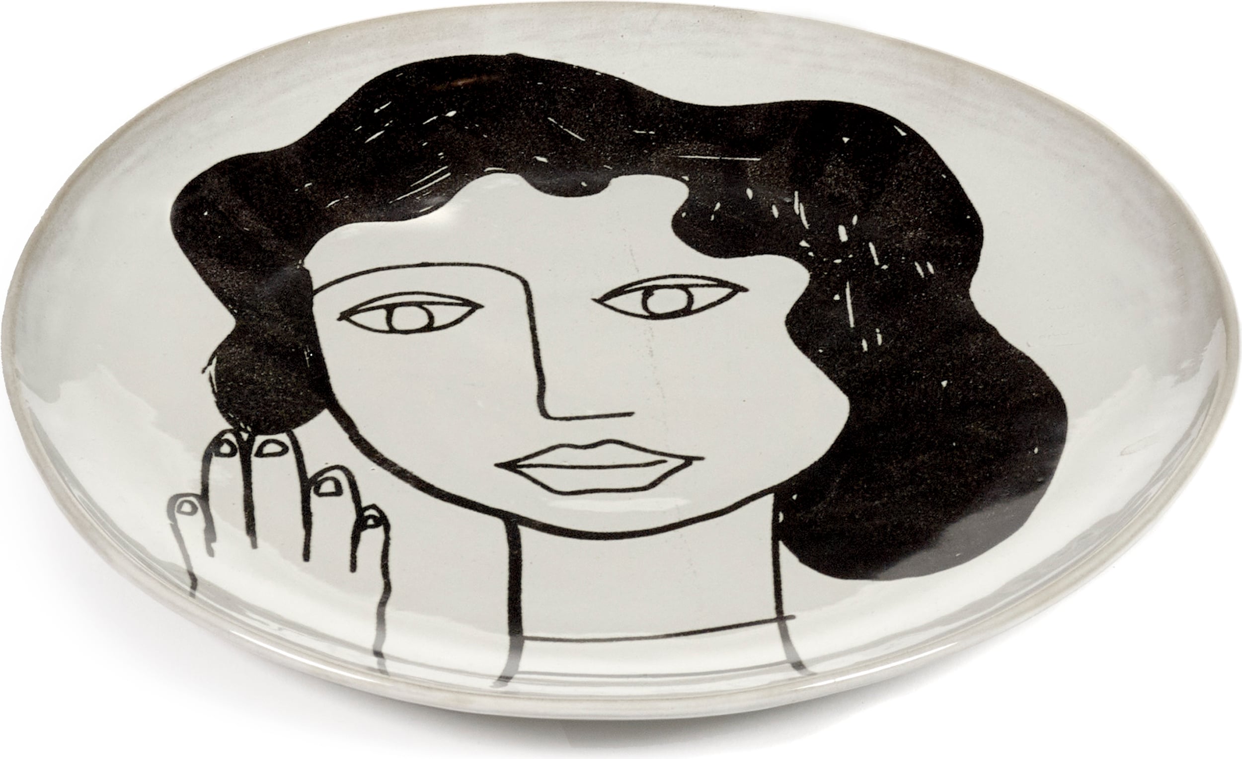 Talerz obiadowy La Mère 25 cm biało-czarny