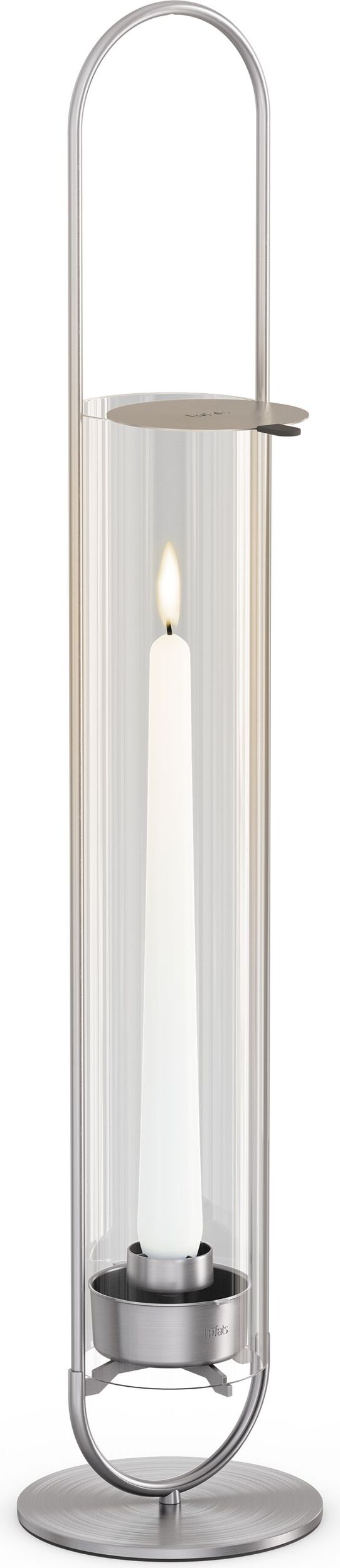 Latarnia Oval 55 cm srebrna