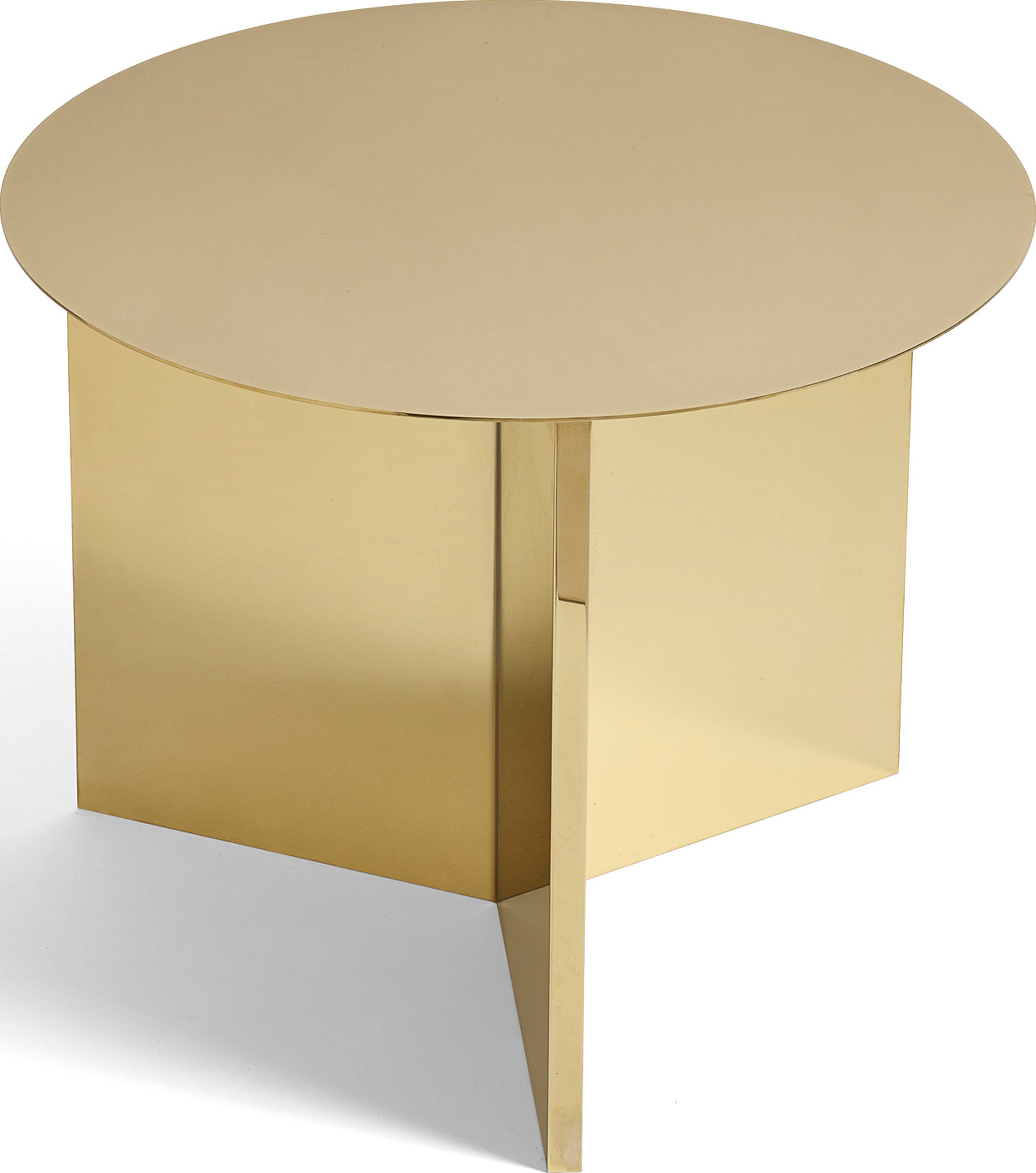 Stolik kawowy Slit okrągły 45 cm mosiądz