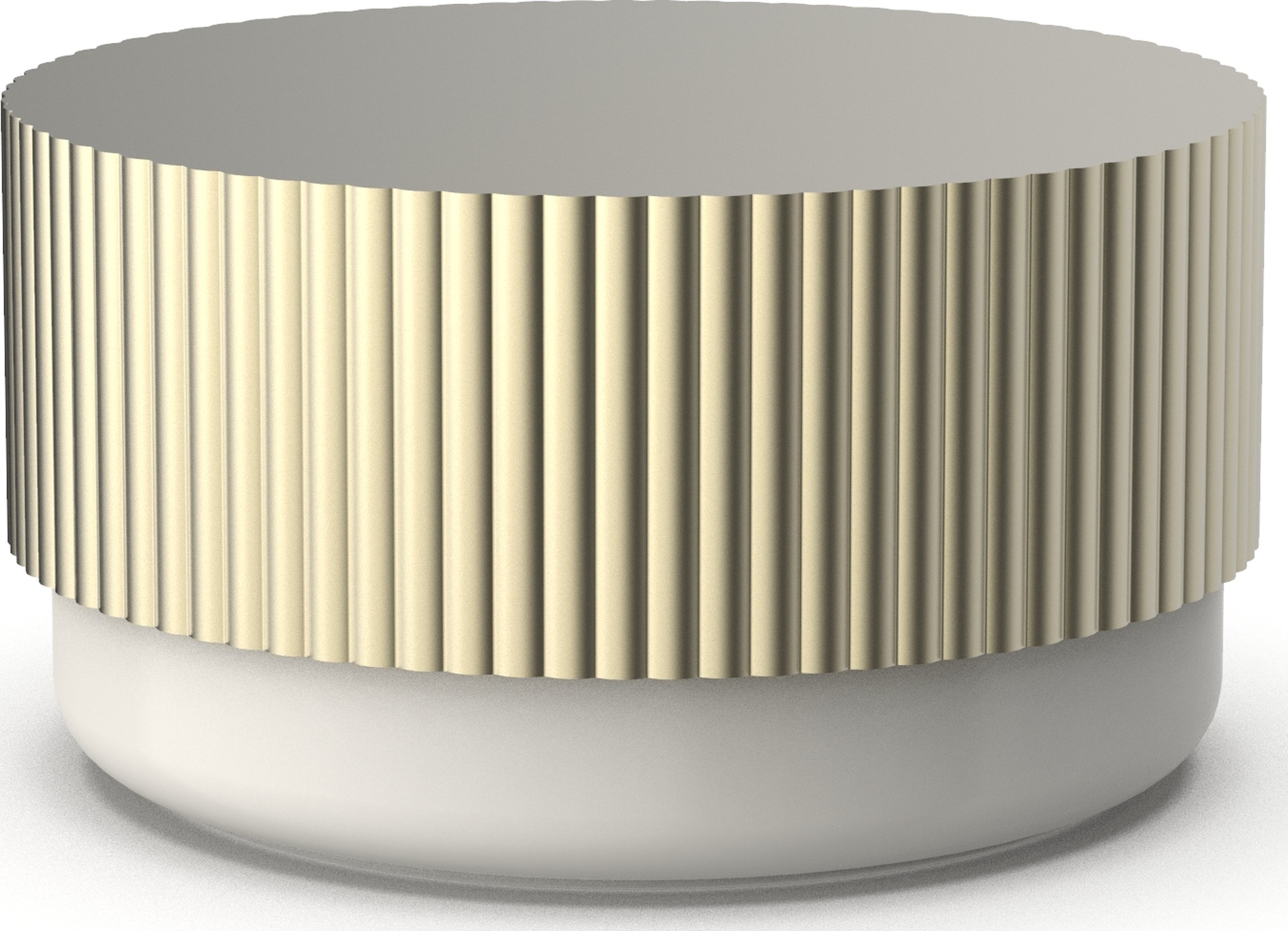 Pojemnik łazienkowy Of Line 16,5 cm kremowy ze złotą pokrywką